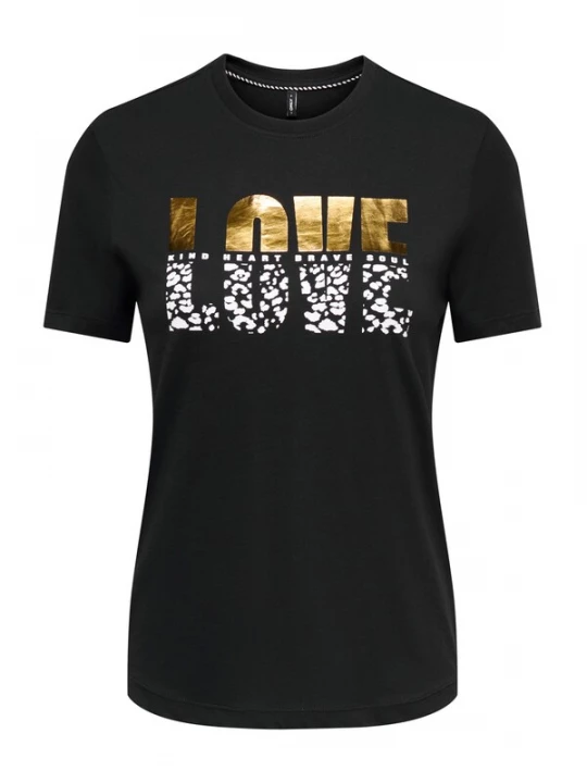 Foto van product ONLY Shirt 'ONLKITA' goud / zwart / wit