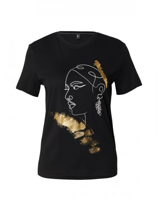Foto van product ONLY Shirt 'ONLKITA' goud / zwart / wit