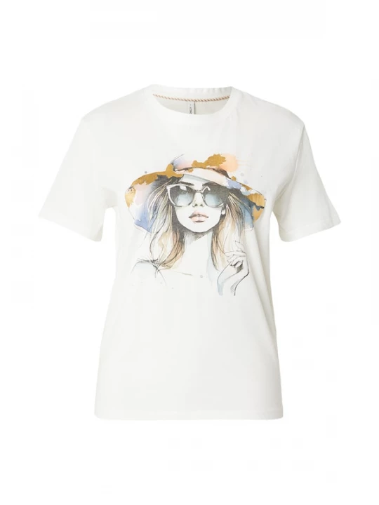 Foto van product ONLY Shirt 'ONLKITA' lichtblauw / goud / zwart / wit