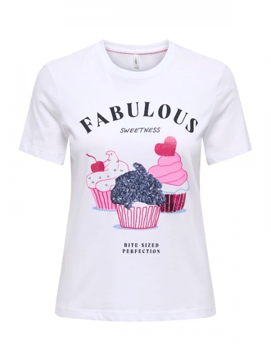 Foto van product ONLY Shirt 'ONLKita' opaal / rosa / zwart / wit