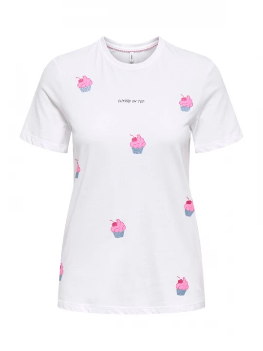 Foto van product ONLY Shirt 'ONLKITA' pink / zwart / zilver / wit