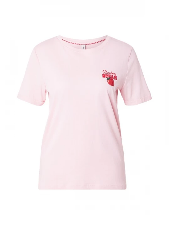 Foto van product ONLY Shirt 'ONLKITA' rosa / lichtroze / rood / wit