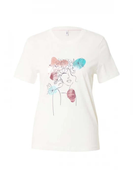 Foto van product ONLY Shirt 'ONLKITA' turquoise / oudroze / zwart / wit