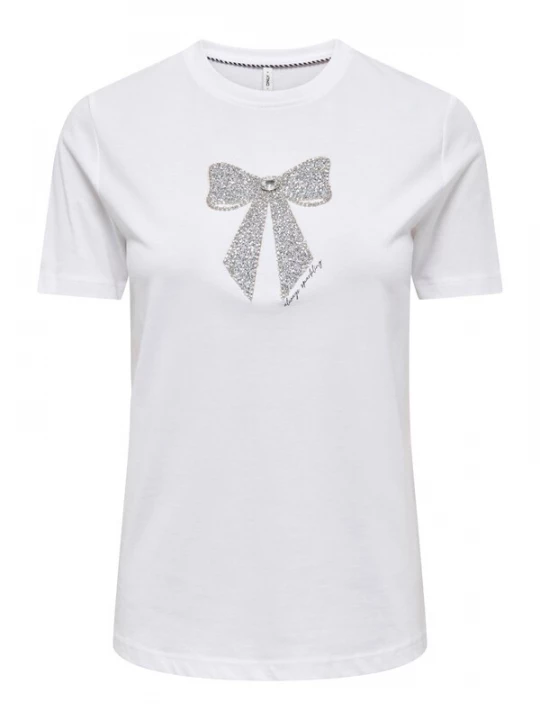 Foto van product ONLY Shirt 'ONLKita' zilver / wit