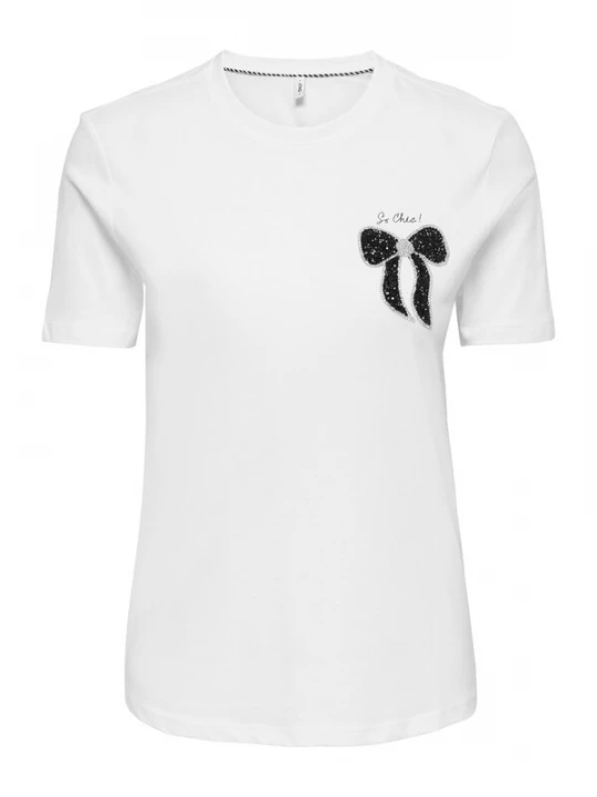 Foto van product ONLY Shirt 'ONLKITA' zwart / zilver / wit