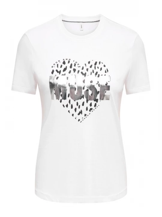 Foto van product ONLY Shirt 'ONLKITA' zwart / zilver / wit
