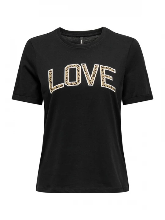 Foto van product ONLY Shirt 'ONLLEA' sand / zwart / wit