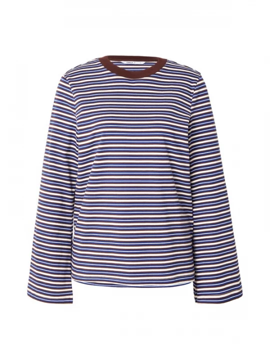 Foto van product ONLY Shirt 'ONLLISA' blauw / bruin / wit