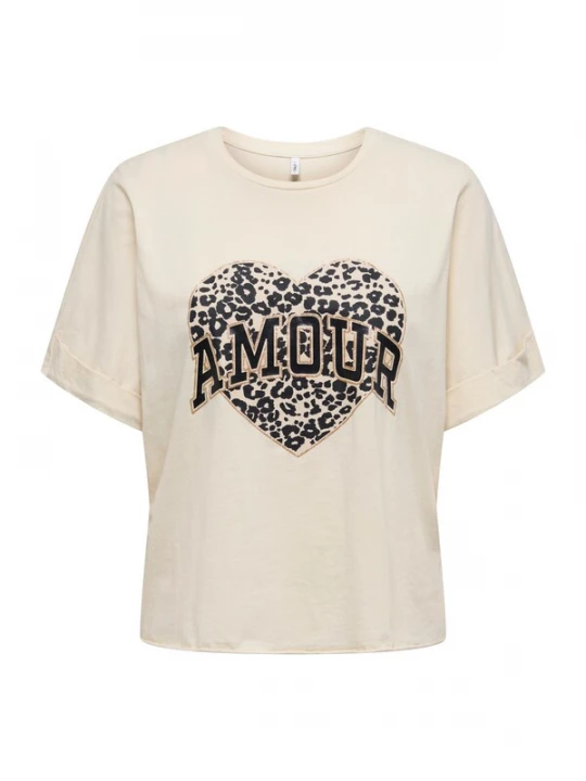 Foto van product ONLY Shirt 'ONLLUCY' ecru / goud / zwart