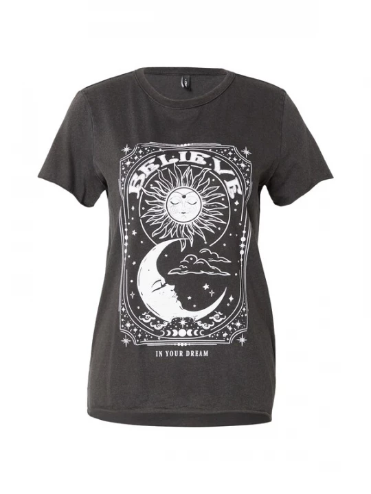 Foto van product ONLY Shirt 'ONLLUCY' grijs / zwart gemêleerd / offwhite