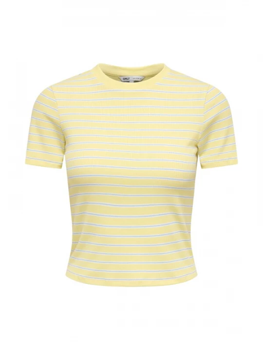 Foto van product ONLY Shirt 'ONLLUPE' blauw / lichtgeel / wit