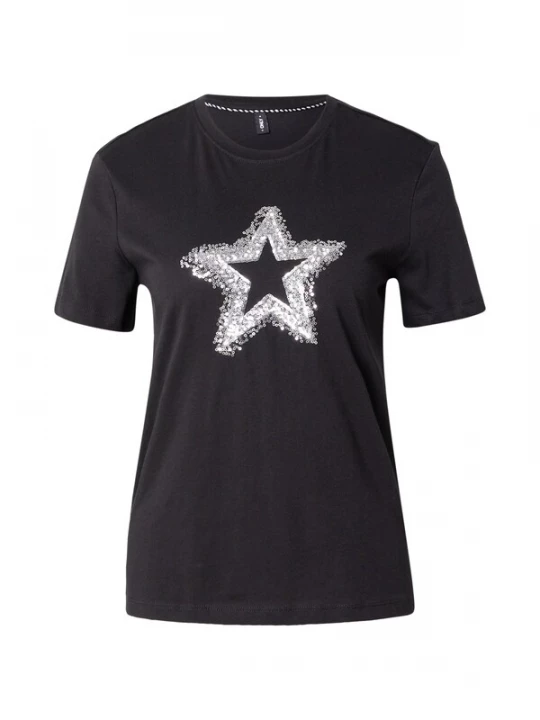 Foto van product ONLY Shirt 'ONLMARCY' zwart / zilver