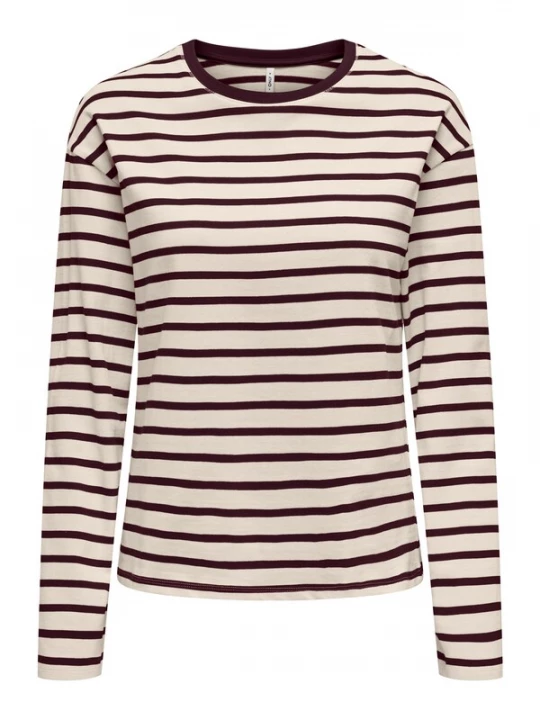 Foto van product ONLY Shirt 'ONLNEW SOPH' crème / donkerrood