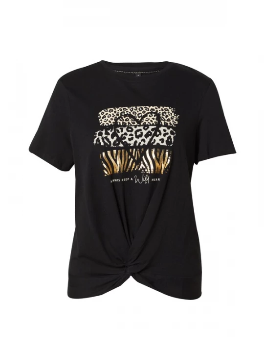 Foto van product ONLY Shirt 'ONLNORA' crème / goud / zwart / wit