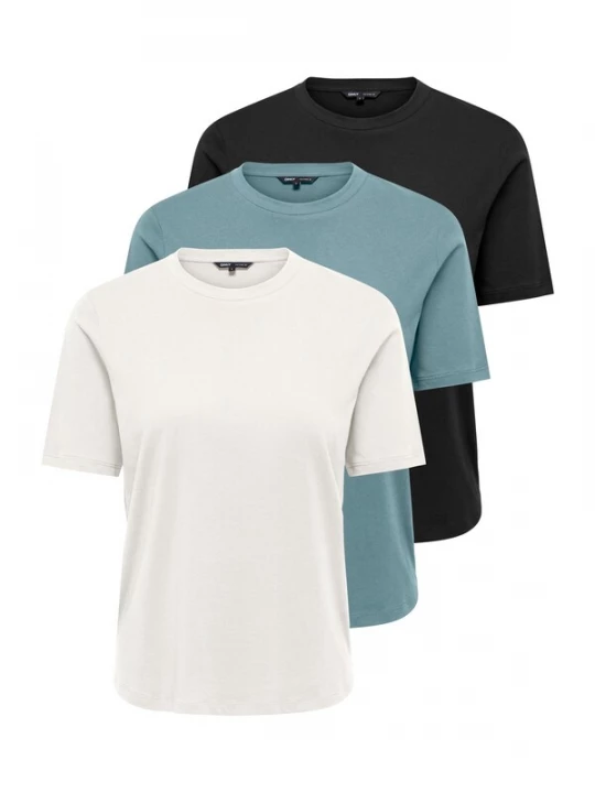 Foto van product ONLY Shirt 'ONLONLY' lichtgroen / zwart / wolwit