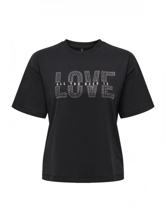 Foto van product ONLY Shirt 'ONLRILA' zwart / zilver