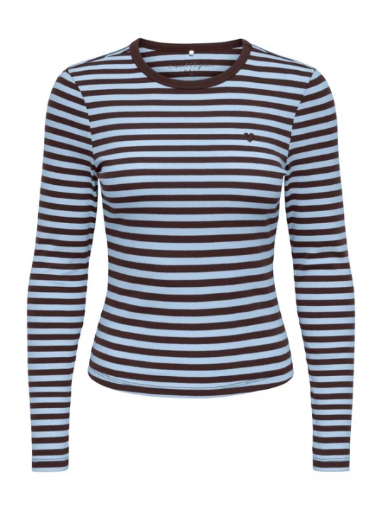 Foto van product ONLY Shirt 'ONLVal' lichtblauw / donkerbruin