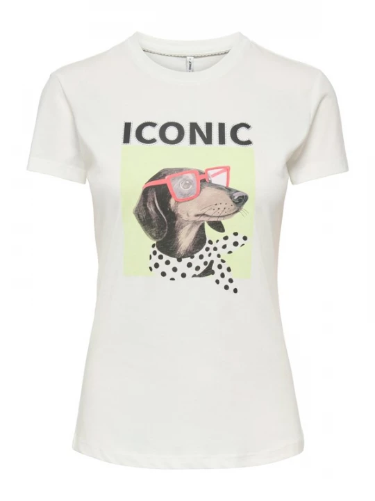 Foto van product ONLY Shirt 'ONLVIBE' lichtbruin / watermeloen rood / zwart / wit