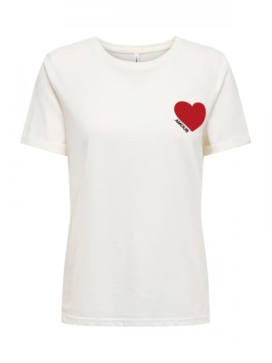 Foto van product ONLY Shirt 'ONLVICA' rood / zwart / wit