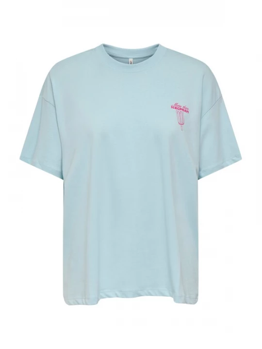 Foto van product ONLY Shirt pastelblauw / geel / rosa / lichtroze