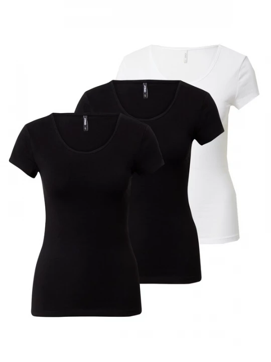 Foto van product ONLY Shirt zwart / wit