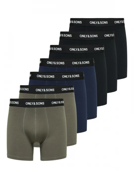 Foto van product Only & Sons Boxershorts navy / kaki / zwart