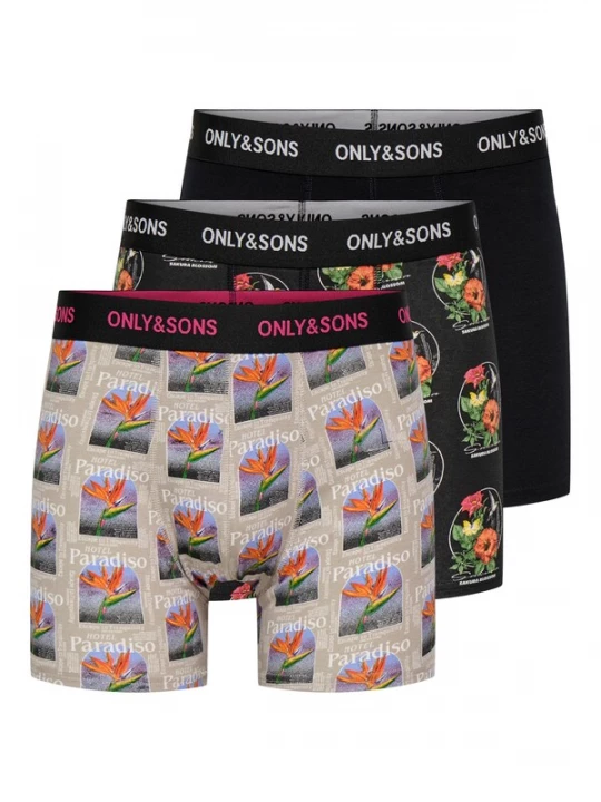 Foto van product Only & Sons Boxershorts 'ONSFitz' greige / groen / oranje / zwart