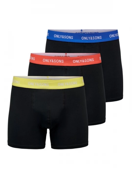 Foto van product Only & Sons Boxershorts 'ONSFitz Solid' blauw / knalrood / zwart / wit