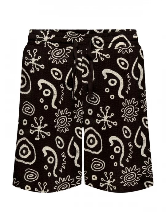 Foto van product Only & Sons Broek 'Cruz Seersucker' zwart / wit