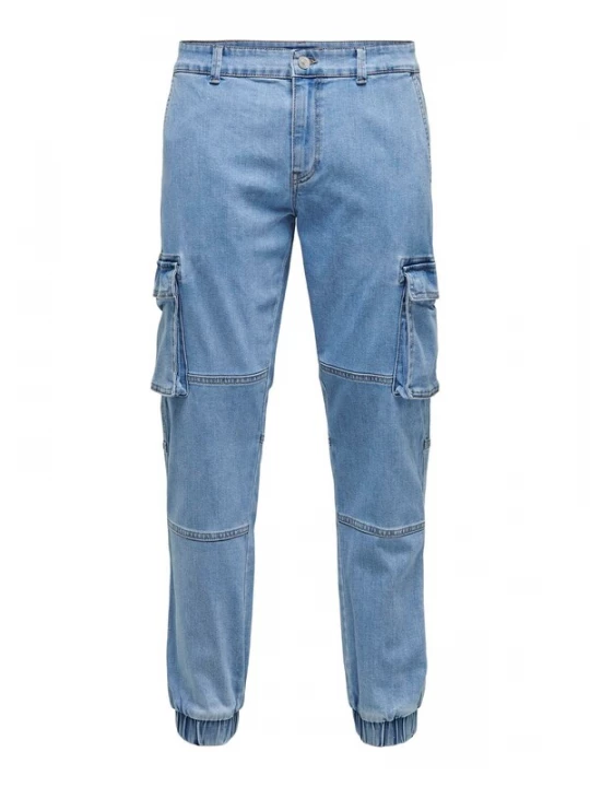 Foto van product Only & Sons Cargojeans 'ONSCam' lichtblauw