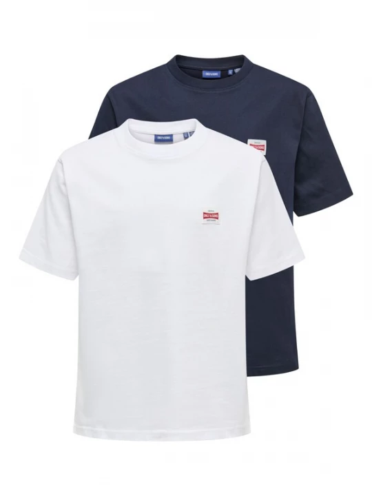 Foto van product Only & Sons Junior Shirt 'OSJFred' marine / wit