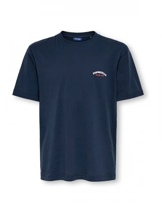Foto van product Only & Sons Junior Shirt 'OSJPOPSICELLO' nachtblauw / bloedrood / wit