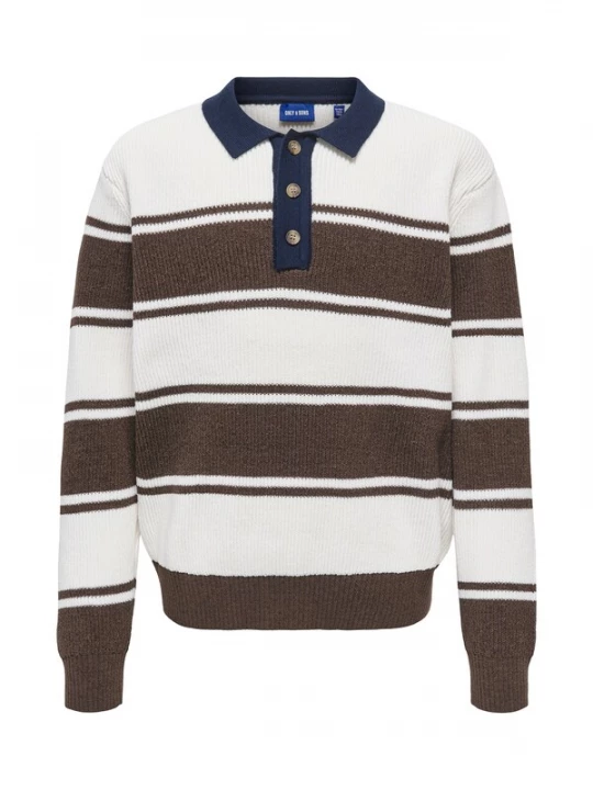 Foto van product Only & Sons Junior Trui 'OSJRODGER' bruin / wit