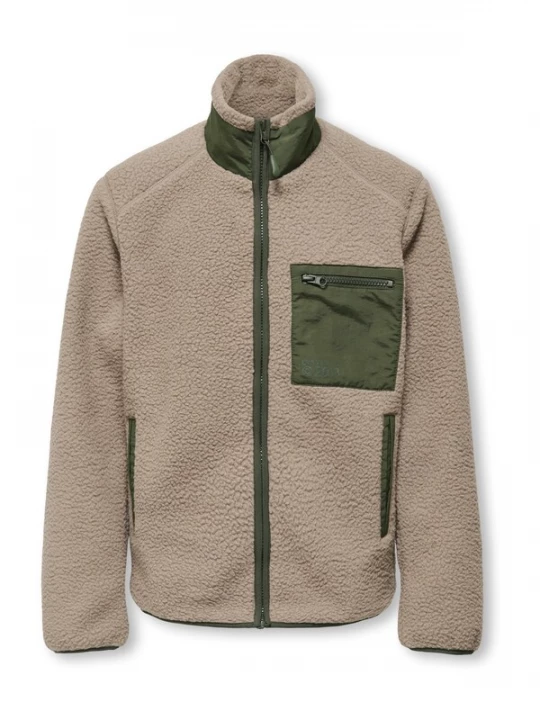 Foto van product Only & Sons Junior Tussenjas 'OSJDALLAS' greige / olijfgroen