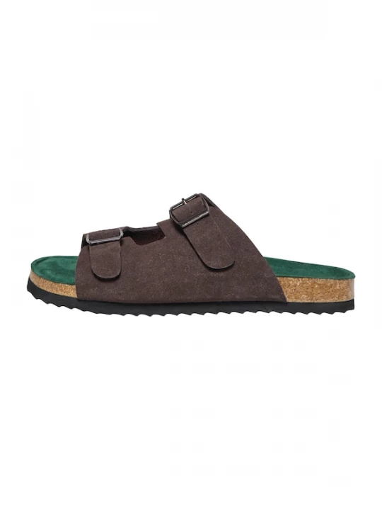 Foto van product Only & Sons Muiltjes 'ONSSIMON' donkerbruin / donkergeel / groen