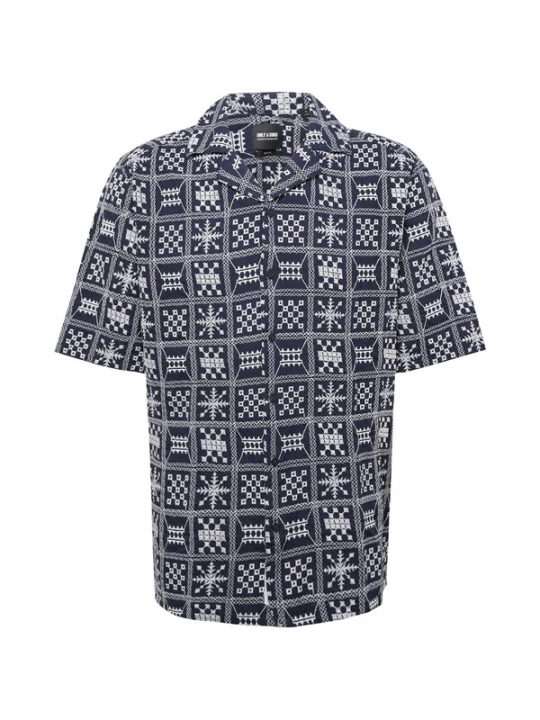 Foto van product Only & Sons Overhemd 'ALEC' navy / wit
