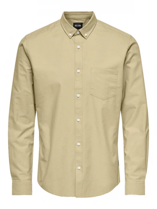 Foto van product Only & Sons Overhemd 'Alvaro' donkerbeige
