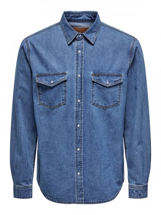 Foto van product Only & Sons Overhemd 'Bane' blauw denim