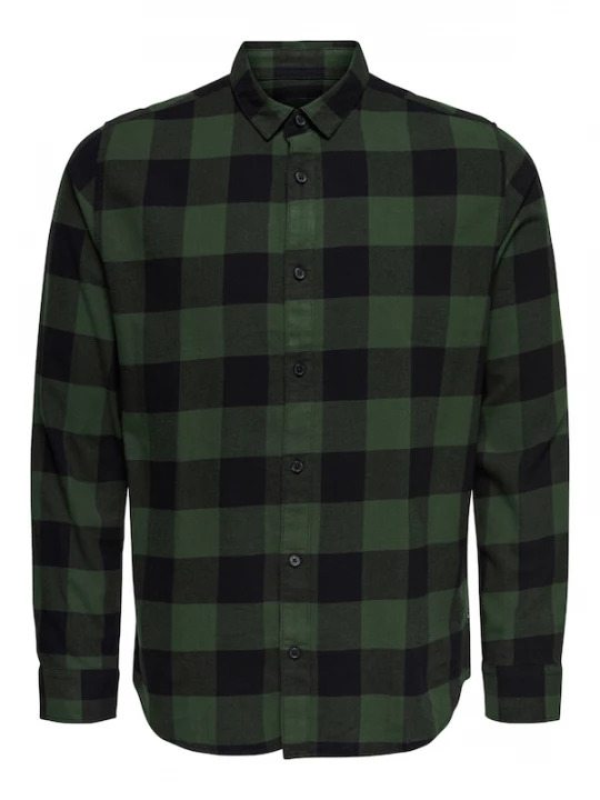 Foto van product Only & Sons Overhemd donkergroen / zwart