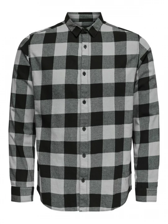 Foto van product Only & Sons Overhemd 'Gudmund' lichtgrijs / zwart