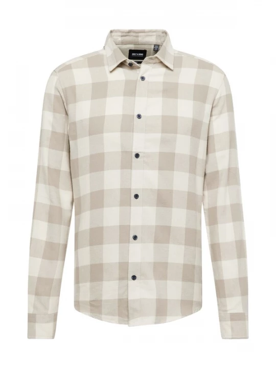 Foto van product Only & Sons Overhemd 'Gudmund' taupe / wolwit