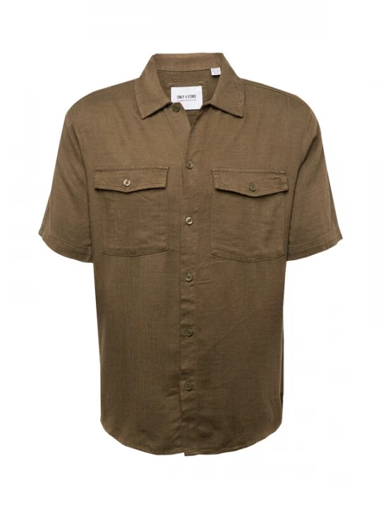 Foto van product Only & Sons Overhemd 'KARI' olijfgroen