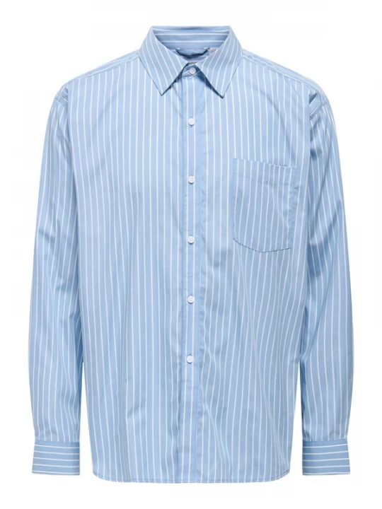 Foto van product Only & Sons Overhemd lichtblauw / wit