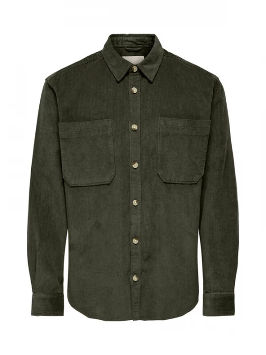 Foto van product Only & Sons Overhemd 'ONSALP' donkergroen