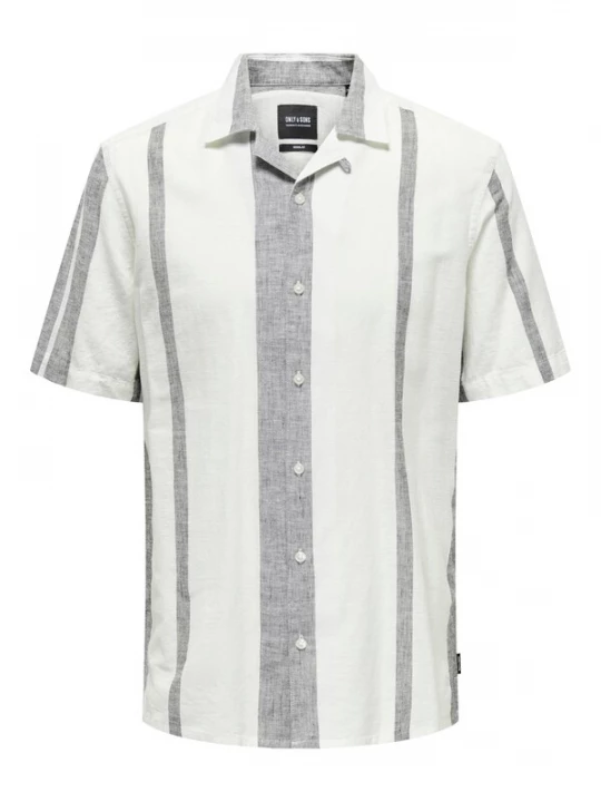 Foto van product Only & Sons Overhemd 'ONSCaiden' grijs gemêleerd / wit