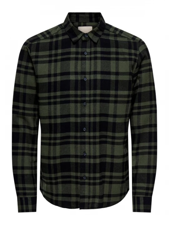 Foto van product Only & Sons Overhemd 'ONSGUDMUND' olijfgroen / zwart