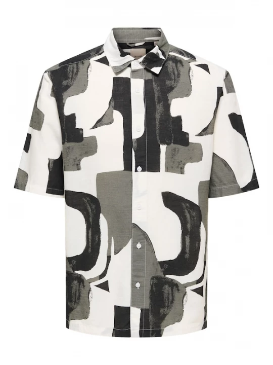 Foto van product Only & Sons Overhemd 'ONSHarvi' grijs / zwart / wit