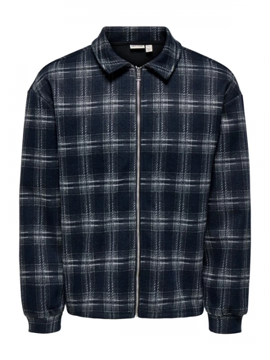 Foto van product Only & Sons Overhemd 'ONSHENDON' nachtblauw / grijs / wit