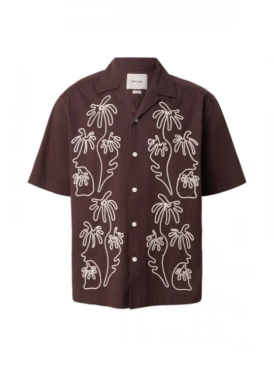 Foto van product Only & Sons Overhemd 'ONSMARVIN' beige / chocoladebruin
