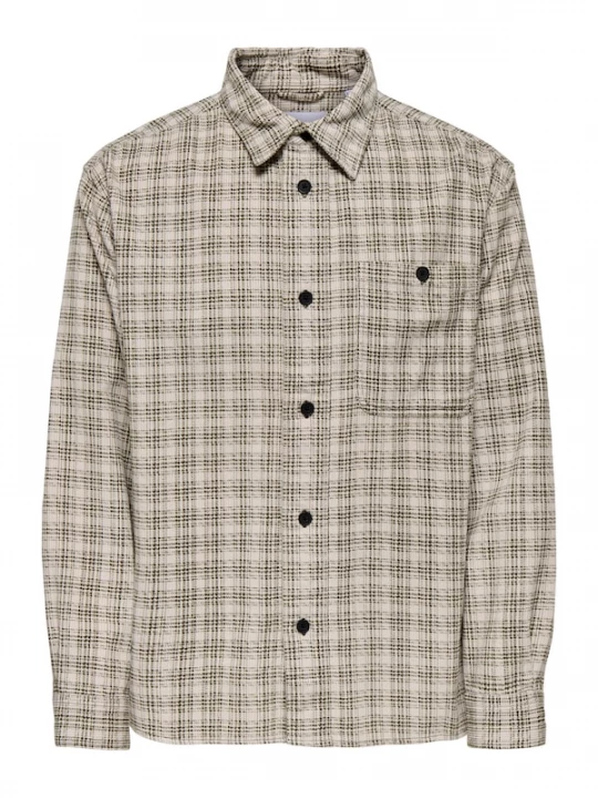 Foto van product Only & Sons Overhemd 'ONSWaleed' crème / donkergroen